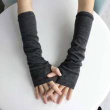 1 Pair Fashion Knitted Fingerless Gloves Long Mitten Winter Arm Sleeve Wristband Warmer Knit Mittens Work Gloves Elbow Gloves 2024 - buy cheap