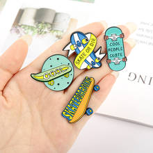 Skate Enamel Pin Cartoon Fun Sports Love Skating Brooches Bag Lapel Pin On Backpack Badge Jewelry Gift for Kids Friends 2024 - buy cheap