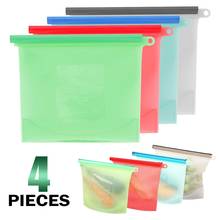 Bolsas de silicona reutilizables para almacenamiento de alimentos, bolsas de sellado fresco para cocina al aire libre, para cocina, Juego de 2 y 4 2024 - compra barato