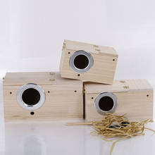 Caja de nido de madera maciza, bandeja de 4 tamaños práctica para pájaros pequeños, periquitos y pinzones, 1 unidad 2024 - compra barato