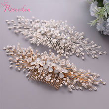 Trendy Opal Rhinestone Wedding Hair Comb Tiara Bridal Hair Accessories Handmade Women Wedding Hair Jewelry Headpiece RE3964 2024 - buy cheap