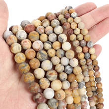 Natural Stone Beads Frosted Crazy Agate Round Loose Beads for Jewelry Making Needlework Bracelet DIY 4-12 MM 2024 - buy cheap