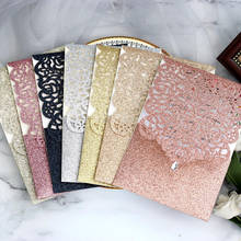 10pcs Pearl paper Business Invitation Glitter Openwork Pocket Rose Lace Invitation Card Wedding Invitation Universal 2024 - buy cheap