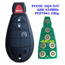 Chave remota fob chip pcf7961, chip para chrysler e jeep para dodge for ram key fob 433 a 2013 3 4 botões 2024 - compre barato