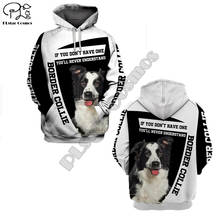 unisex Mens Border Collie Dog 3d print hoodies autumn long sleeve Sweatshirts women pullover tracksuit hood hoody spring outwear 2024 - buy cheap