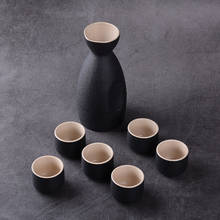 7Pcs Vintage Ceramic Sake Pot Cups Set Japanese Style Hip Flasks Home Kitchen Office Flagon Liquor Cup Drinkware Creative Gifts 2024 - buy cheap