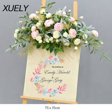 Wedding props welcome card flower Welcome Sign Simulation Floral Hotel Creative Guide Decorations Home Door Flower  Flower Row 2024 - buy cheap
