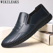 Mocassins sapatos de couro genuíno dos homens homens sapatos de luxo da marca de moda mens sapatos casuais venda quente sapato masculino social zapatos de hombre chaussure homme мужская обувь buty damskie erkek ayakkab 2024 - compre barato