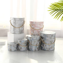 Round Flower Paper Boxes Lid Hug Bucket Florist Gift Packaging Box Gift Candy Boxes Party Bucket Vase 2024 - buy cheap