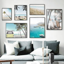 Sea Beach Tree Swing Surfboard Car Grass Wall Art Canvas Painting Nordic Posters And Prints Wall Pictures For Living Room Decor 2024 - buy cheap