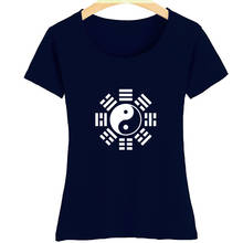Женская хлопковая футболка с коротким рукавом, DHARMA LOST Swan Tai Chi Ba Gua Yin Yang Tai ji, летняя одежда для пары, ZIIART 2024 - купить недорого