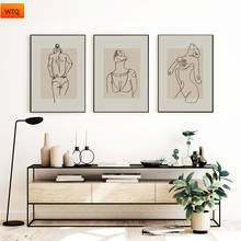 Abstract Line Feminine Body Figure Wall Art Canvas Posters Prints Minimalist Woman Fine Naked Painting Modern Wall Picture Decor 2024 - buy cheap