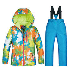 High Quality Kids Ski Suit Super Warm Boys Girls Ski Jacket Pants Set Waterproof Snowboarding Jacket Winter Children Skiing Suit 2024 - buy cheap