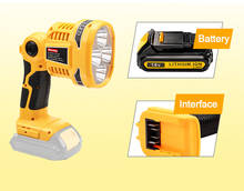 12w conduziu a iluminação de emergência exterior da lanterna da lâmpada para a bateria do li-íon de dewalt 14.4v 18v 20v com usb pode carregar para seu telefone 2024 - compre barato