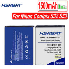 HSABAT-Batería de EN-EL19 para Nikon Coolpix S32, S33, S100, S2500, S2750, S3100, S3200, S3300, S3400, S3500, S4100, S4150, S4200, 1500mAh 2024 - compra barato