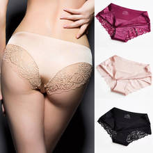 Women's Sexy Lace Panties High Quality Seamless Underwear Briefs Nylon Silk for Girls Ladies Bikini Cotton Crotch  Lingerie L 2024 - buy cheap