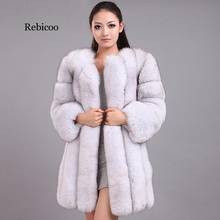 NEW Winter Woman Fluffy Faux Fur Coat Qualified Thick Imitated Fox Fur Overcoat Female Warm Outwear 2024 - buy cheap