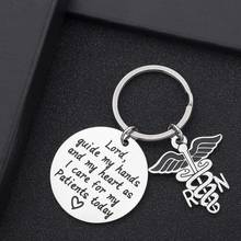 Nurse Prayer Keychain Gift for Nursing School Graduate Lord Guide My Hands Keyring Gift for Medical Students 2024 - buy cheap