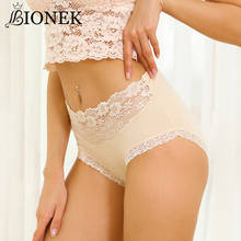 BIONEK Women Sexy Lace Lingerie Cotton Pantie Briefs Women's Underwear Mid-waist Panties Female Ladies Floral Lace Underpants 2024 - buy cheap