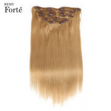 Remy Forte Hair Extensions Blonde Clip In Hair Extensions 7 Pcs Remy Brazilian Hair Straight Clip Brown Hair Clips For Women 2024 - buy cheap