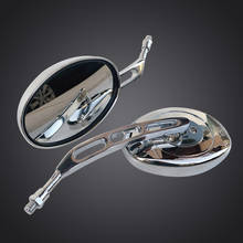 Universal Motorcycle Rear View Mirrors 10mm Chrome Oval Custom Side Mirrors For Suzuki dl 650 v Strom Intruder 800 sv650 sv1000 2024 - buy cheap