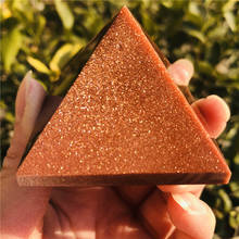 Pirâmide de areia de ouro natural, amostra de cristal mineral de quartzo para decoração da casa, remove a energia negativo 2024 - compre barato