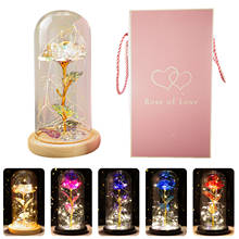 24k caijing rosa flor com luz led presentes para senhoras adequado para dia dos namorados dia das mães ano novo aniversário dia 2024 - compre barato