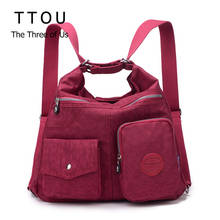 TTOU-Bolso doble de nailon para mujer, bolsa de hombro resistente al agua, de diseñador, de alta calidad, 11 colores 2024 - compra barato