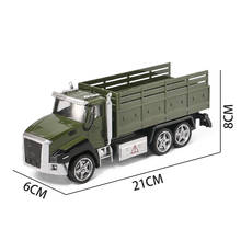 Vehículo de transporte militar fundido a presión, luz de sonido, modelo de coche para tirar hacia atrás, juguetes para niños, regalo para niños 2024 - compra barato