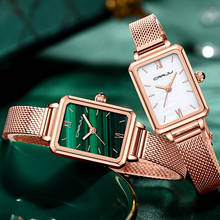 Moda feminina relógios casuais verde malaquite dial senhoras japonês quartzo relógio de pulso pulseira de aço inoxidável à prova dwaterproof água relógios a + + 2024 - compre barato