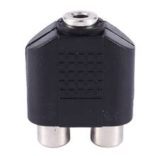 Soquete fêmea de 3.5mm para soquete fêmea duplo rca adaptador divisor preto 2024 - compre barato