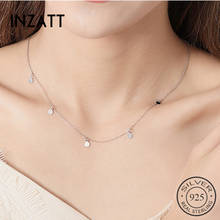 INZATT Real 925 Sterling Silver Geometric Round Choker Necklace For Fashion Women Minimalist Fine Jewelry Cute Accessories 2019 2024 - купить недорого