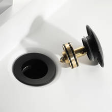 Tapón de desagüe de lavabo, tapa de desbordamiento de fregadero de baño de latón, trampa de drenaje, color negro 2024 - compra barato