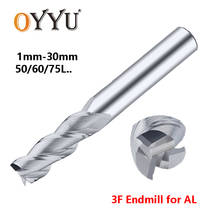 Oyyu 1-30mm fresas de extremidade de aço de tungstênio roteador bit 3 flauta processamento de alumínio sólido carboneto cnc fresa liga fresa 2024 - compre barato