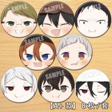 Bungou Stray Dogs Nakajima Atsushi Dazai Osamu Nakahara Chuya Figure 4649 Badges Round Brooch Pin Gifts Kids Collection Toy 2024 - buy cheap