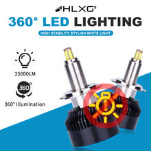 Hlxg-bombillas LED 3D para coche, faros turbo H11, Canbus H1, H8, 9012, HIR2, HB3, 9005, HB4, 9006, 90W, H7, 360, 6000K, 25000LM 2024 - compra barato