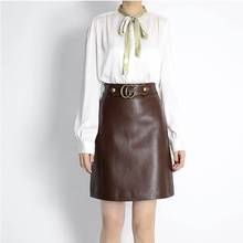 Women Short Skirt 100% Natural Sheepskin Genuine Leather 2020 Fashion Female Short Design A Real Slim Hip Skirt H65 2024 - buy cheap