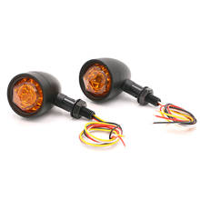 Motorcycle 1 Pair 10mm Black Chrome Flashing LED Blinker Turn Signals for Harley Cruiser Chopper Cafe Racer Indicator 12V Amber 2024 - buy cheap