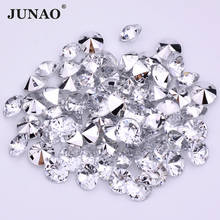 JUNAO 3 6 8 10mm Clear Round Crystal Rhinestones Pointback Acrylic Gems Strass Crystal Stone Nail Art Decorations 2024 - buy cheap