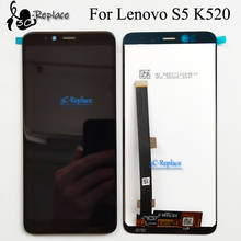 Original preto 5.7 polegada para lenovo s5 k520 display lcd tela de toque digitador vidro sensor montagem do painel frete grátis 2024 - compre barato