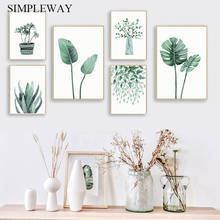 Green Plant Leaf Canvas Poster Minimalist Wall Art Botanical Print Painting Nordic Decoration Picture Modern Home Room Decor 2024 - buy cheap