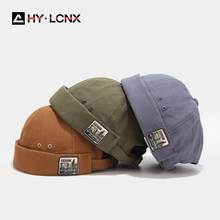 Gorro de algodón estilo coreano para hombre y mujer, gorro de estilo Retro, transpirable, monocromático, Hip Hop, Primavera 2024 - compra barato