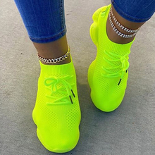 Женские кроссовки с дышащей сеткой, желтые кроссовки на платформе, повседневная обувь, 2019 2024 - купить недорого