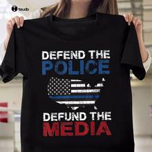 Camiseta de defensa de la policía para hombres y mujeres, camisa de Media bandera americana EUA, regalo 2024 - compra barato
