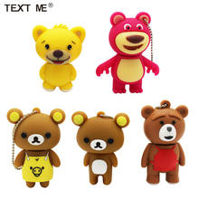 TEXT ME-Unidad flash usb 2,0, modelo de oso de cartón, 4GB, 8GB, 16GB, 32GB, 64GB, memoria para regalo 2024 - compra barato