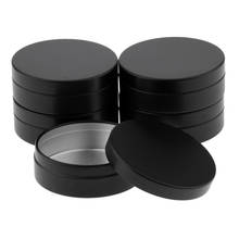 Envases redondos de aluminio negro para bálsamo labial, tarros de almacenamiento de lata para maquillaje, 100ml, 5 uds. 2024 - compra barato