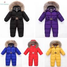 803 Russia Winter Thicken Rompers Snowsuit Baby Boys$Girls Warm Hoodie Clothes Girls Duck Down girls winter Jacket Jumpsuit 2024 - buy cheap