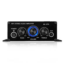 AK270 Mini Audio 2-Channel Stereo Power Amplifier Portable Sound Amplifier Audio AUX Input Speaker Amp for Car and Home 2024 - buy cheap