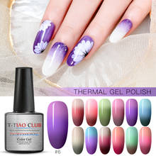 T-TIAO club esmalte térmico ultrafino para unhas, 3 cores esmalte em gel uv mudança de cor com temperatura e glitter 2024 - compre barato