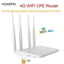 Беспроводной маршрутизатор LTE VPN 4G CPE 300 Мбит/с, точка доступа Wi-Fi 3G/4G LTE со слотом для SIM-карты, содержащая 4 внешних антенны и до 32 пользователей 2024 - купить недорого